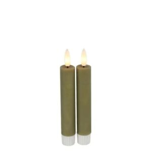 Countryfield Led Dinner Kerze Rustikal Taupe 2 Stück 15 cm