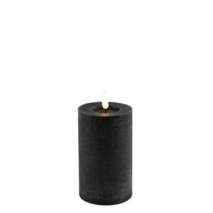 Countryfield LED-Stumpenkerze Rustikal, mittelgroß, schwarz, Ø 7,5 cm