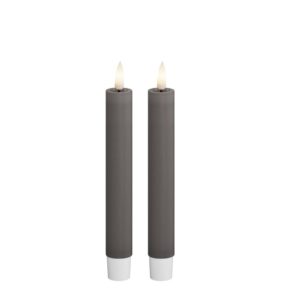 Deluxe Homeart Led Dinnercandle 2 Stück 15 cm Grau
