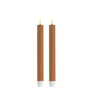 Deluxe Homeart Led Dinnercandle 2 Stück 24 cm Karamell