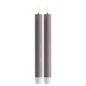 Deluxe Homeart Led Dinnercandle 2 Stück 24 cm Grau