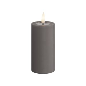 Deluxe Homeart Led Kerze 5 x 10 cm Grau