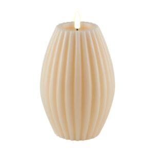Deluxe Homeart Led Kerze Creme Streifen 10 x 15 cm