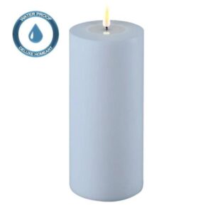 Deluxe Homeart Led-Kerzenstaub Blau 10 x 20 cm Outdoor