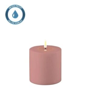 Deluxe Homeart Led-Kerzenstaub Rot 10 x 10 cm Outdoor