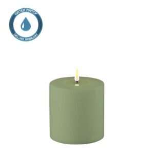 Deluxe Homeart Led-Kerzenstaub Grün 10 x 10 cm Outdoor