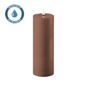 Deluxe Homeart Led Kerze Mocca 7,5 x 20 cm Outdoor