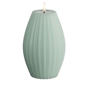Deluxe Homeart Led Kerze Salvie Grüner Streifen 10 x 15 cm