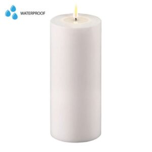 Deluxe Homeart Led Kerze Weiß 10 x 20 cm Outdoor