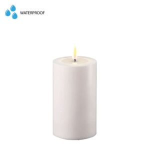 Deluxe Homeart Led Kerze Weiß 7,5 x 12,5 cm Outdoor