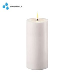 Deluxe Homeart Led Kerze Weiß 7,5 x 15 cm Outdoor