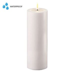 Deluxe Homeart Led Kerze Weiß 7,5 x 20 cm Outdoor