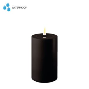 Deluxe Homeart Led Kerze Schwarz 7,5 x 12,5 cm Outdoor