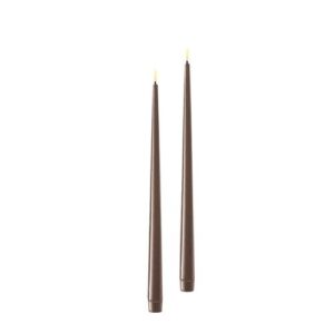 Deluxe Homeart Led Shiny Dinnercandle 2 Stück 38 cm Mocca