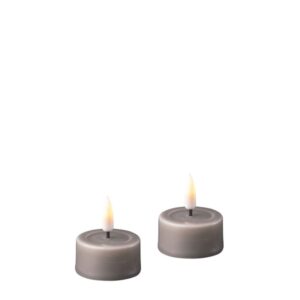 Deluxe Homeart LED-Teelicht, 2er-Set, grau