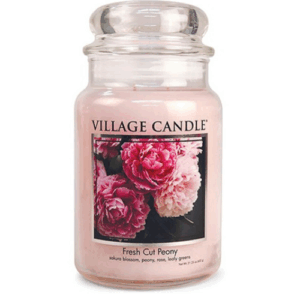 Village Candle Großes Glas Frisch geschnittene Pfingstrose