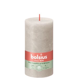 Bolsius Blunt Kerze Rustikal Sandy Grau 13 cm