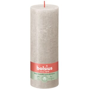 Bolsius Blunt Kerze Rustikal Sandy Grau 19 cm