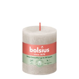 Bolsius Blank Kerze Rustikal Sandy Grau 8 cm