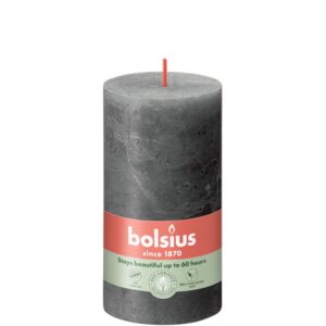 Bolsius Blunt Kerze Rustikal Stürmisch Grau 13 cm