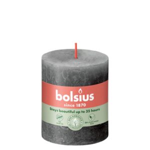 Bolsius Blunt Kerze Rustikal Stürmisch Grau 8 cm
