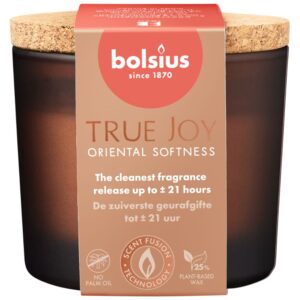 Bolsius True Joy Duftkerze mit Korkdeckel Oriental Softness