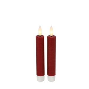 Countryfield Led Dinner Kerze Rustikal Rot 2 Stück 15 cm