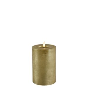 Countryfield Led Stumpfe Kerze Medium Rustikal Gold Ø 10 cm