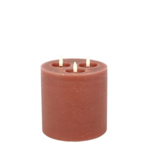 Countryfield Led Stumpfe Kerze Rustikal Groß Rosa Ø 15 cm