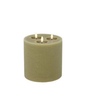 Countryfield Led Stumpenkerze Rustikal Groß Taupe Ø 15 cm