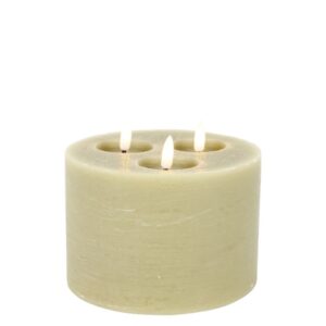 Countryfield Led Stumpfe Kerze Rustikal Medium Taupe Ø 15 cm