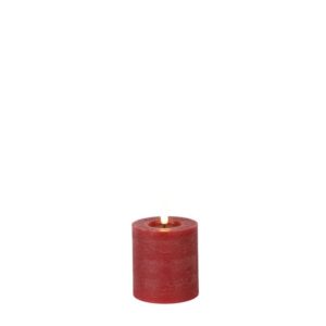 Countryfield Led Stumpfe Kerze Rustikal Klein Rot Ø 7,5 cm
