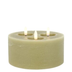 Countryfield Led Stumpenkerze Rustikal Klein Taupe Ø 15 cm
