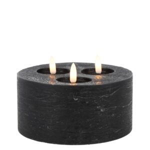 Countryfield Led Stumpfe Kerze Rustikal Klein Schwarz Ø 15 cm