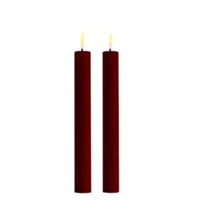 Deluxe Homeart Led Dinnercandle 2 Stück 24 cm Burgunderrot