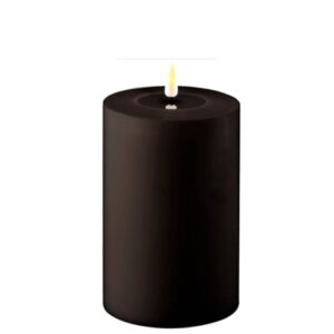 Deluxe Homeart Led Kerze Schwarz 10 x 15 cm Outdoor