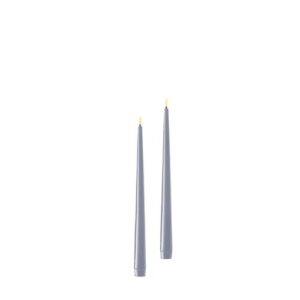 Deluxe Homeart Led Shiny Dinnercandle 2 Stück 28 cm Dust Blue