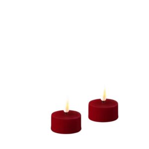 Deluxe Homeart Led Teelicht 2 Stück Bordeaux Rot