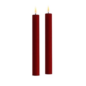 Deluxe Homeart Led Dinnercandle 2 Stück 24 cm Bordeaux Rot
