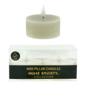 Home Society Maxi Teelicht LED 2er Pack Greige