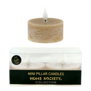 Home Society Maxi Teelicht LED 2er Pack Taupe