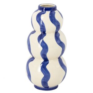 Homebound von KY Pottery Vase Lines Blau