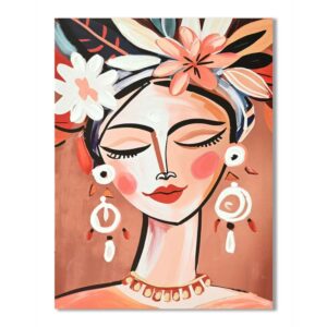 Homebound by KY Malerei Frau mit Blumen