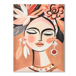 Homebound by KY Malerei Frau mit Blumen