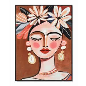 Homebound by KY Malerei Frau mit Blumen