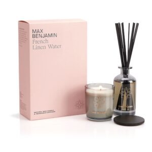 Max Benjamin Geschenkset Duftkerze & Duftstäbchen French Linen Water