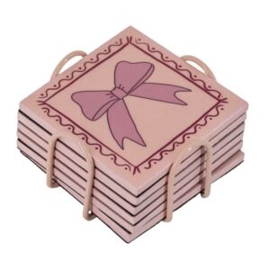 Satz von 6 Untersetzern mit Gestell "Fliege"