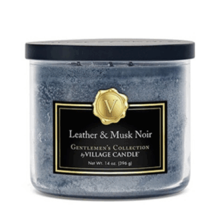 Village Candle Leather Musk Noir