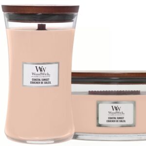 WoodWick Duo Ellipse und große Kerze Coastal Sunset