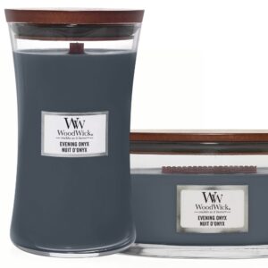 WoodWick Duo Ellipse und große Kerze Abend Onyx